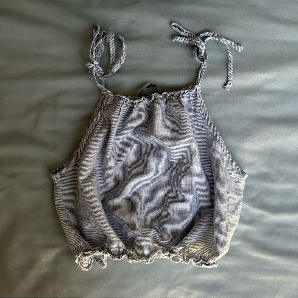 Brandy Melville blue and white striped Carly tank
